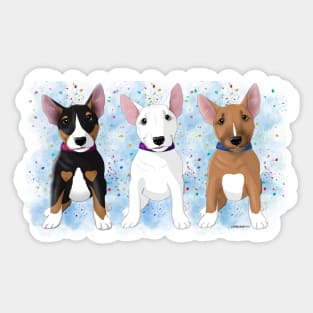 Bull Terrier Pup trio Sticker